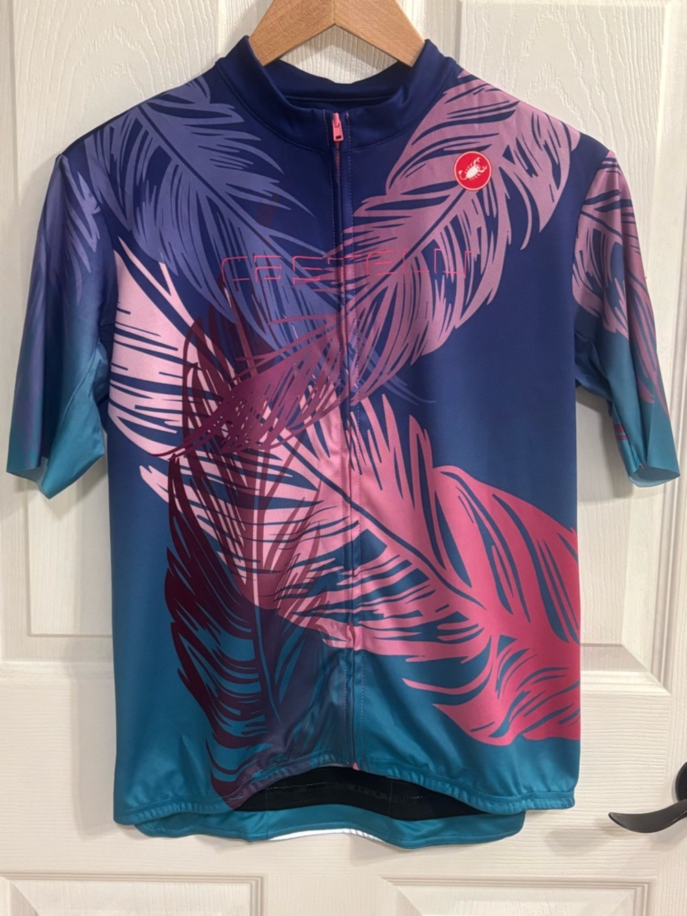 Castelli Tabula Rasa Cycling Jersey Womens XL Feather Print Made In Italy LN - Picture 2 of 12